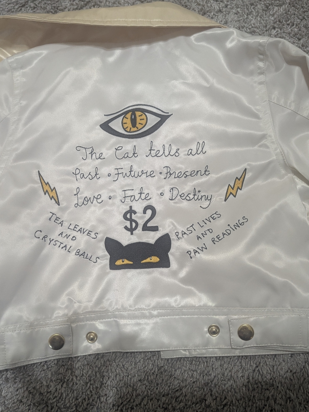 Mini Rodini The Cat Tells All Satin Jacket NWT - Picture 3 of 5